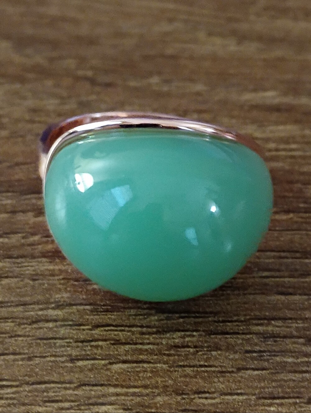 chunky green gold ring size 9